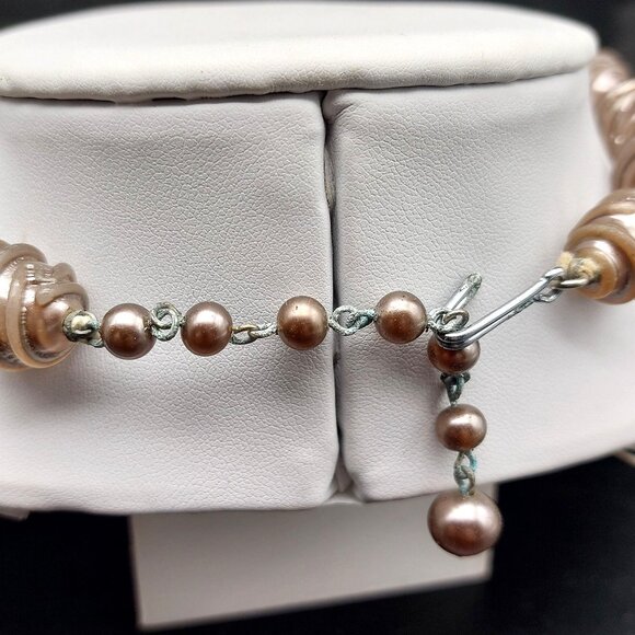 Vintage Japan Lampwork Glass Bead Necklace 13-16" Adjustable Choker - Picture 6 of 6